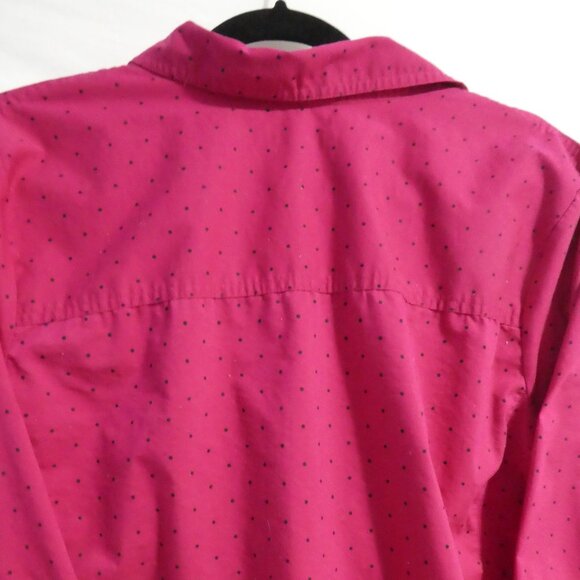 CROFT & BARROW Stretch | large | Polka Dot Button-Up Shirt With Collar & Pockets - Picture 13 of 15